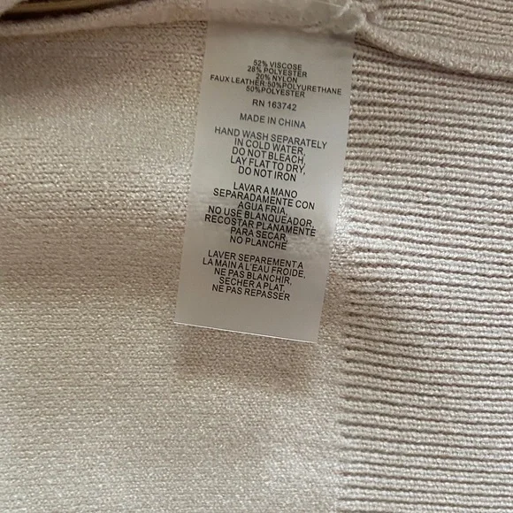 Sioni Light Beige Bomber Jacket Sweater with Metallic Details - Picture 10 of 15